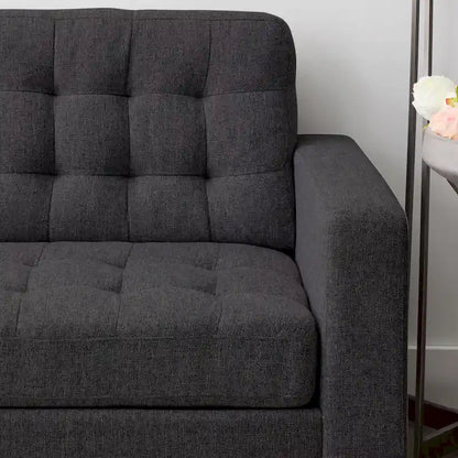 Brookside Brynn 76-in. Square-arm Faux Leather/Velvet/Fabric Sofa