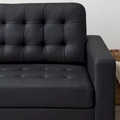 Brookside Brynn 76-in. Square-arm Faux Leather/Velvet/Fabric Sofa