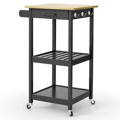 Kitchen Island and Kitchen Cart with Storage Cabinet and Drawer