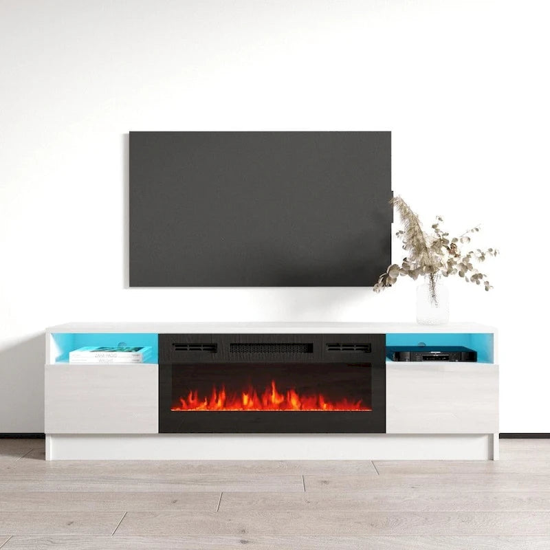 Duke 01 BL-EF Electric Fireplace 63  TV Stand