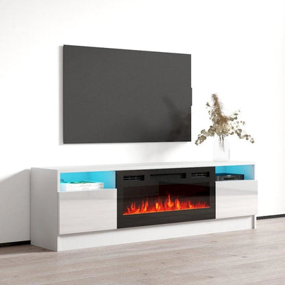 Duke 01 BL-EF Electric Fireplace 63  TV Stand