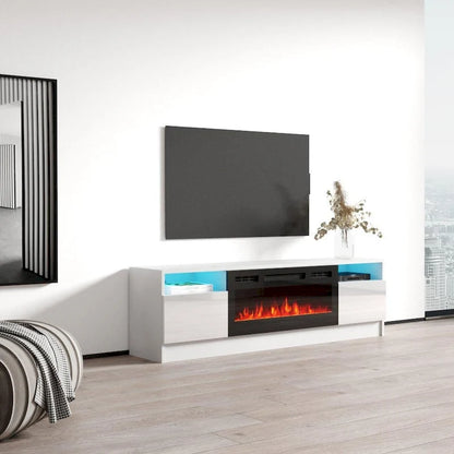 Duke 01 BL-EF Electric Fireplace 63  TV Stand