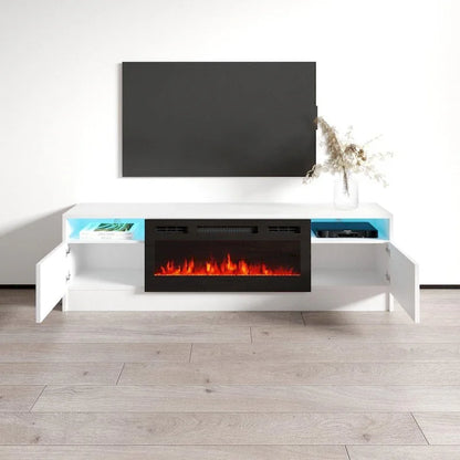 Duke 01 BL-EF Electric Fireplace 63  TV Stand