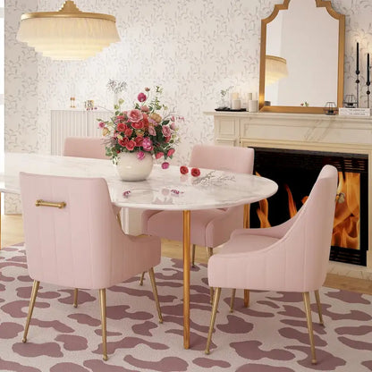 Irina Dining Chair Velvet Side Chair with Stainless Steel Leg