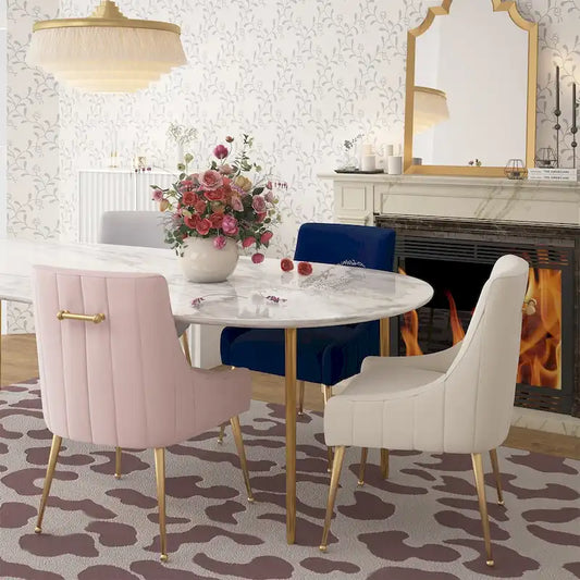 Irina Dining Chair Velvet Side Chair with Stainless Steel Leg