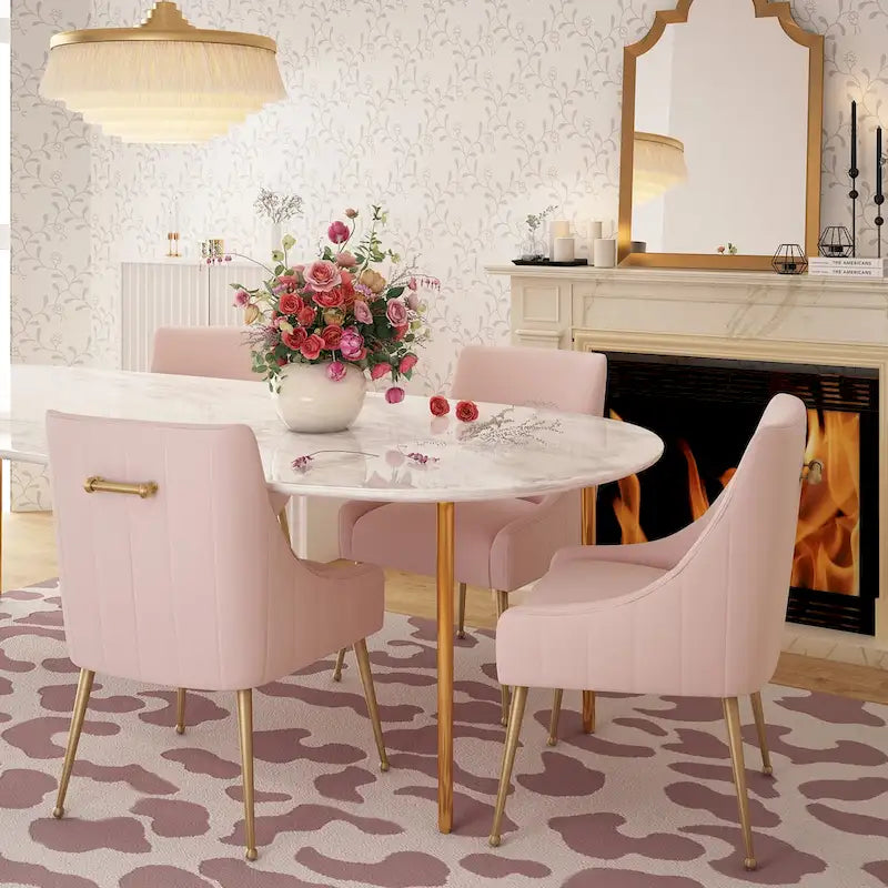 Irina Dining Chair Velvet Side Chair with Stainless Steel Leg