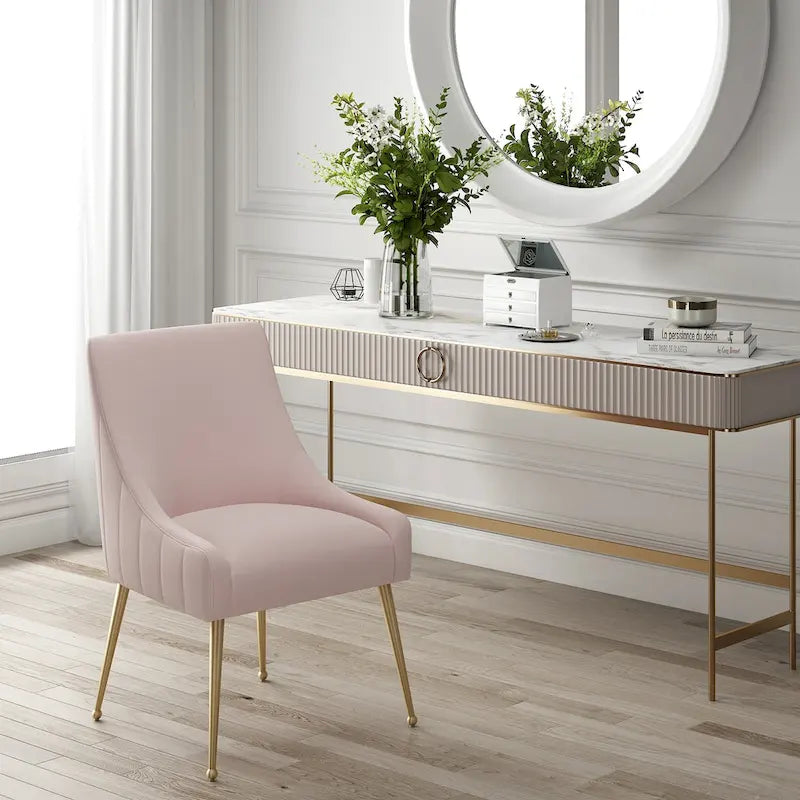 Irina Dining Chair Velvet Side Chair with Stainless Steel Leg