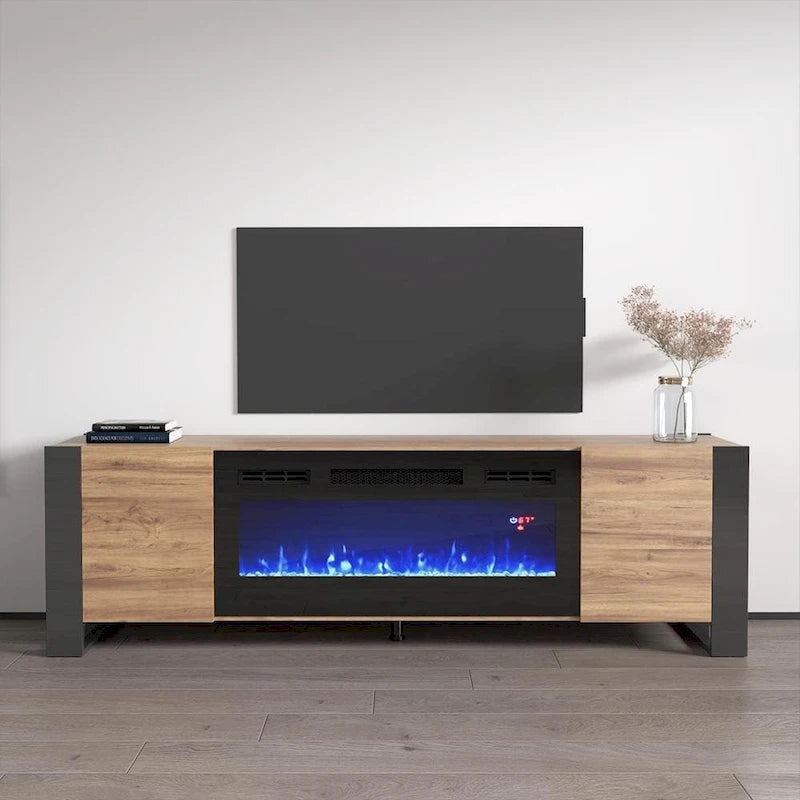 Woody BL-EF Electric Fireplace 77  TV Stand