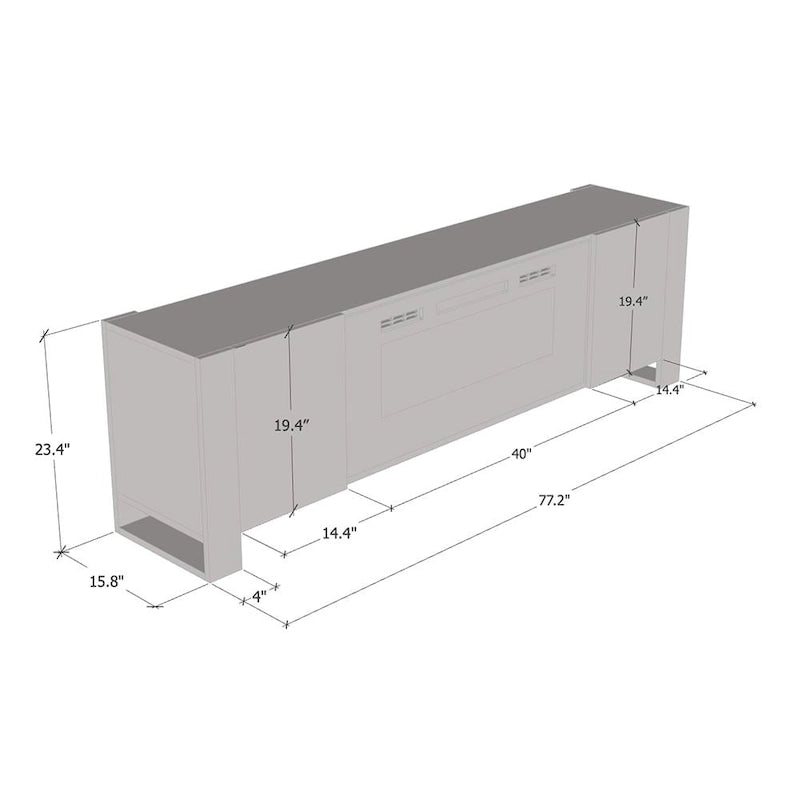Woody BL-EF Electric Fireplace 77  TV Stand