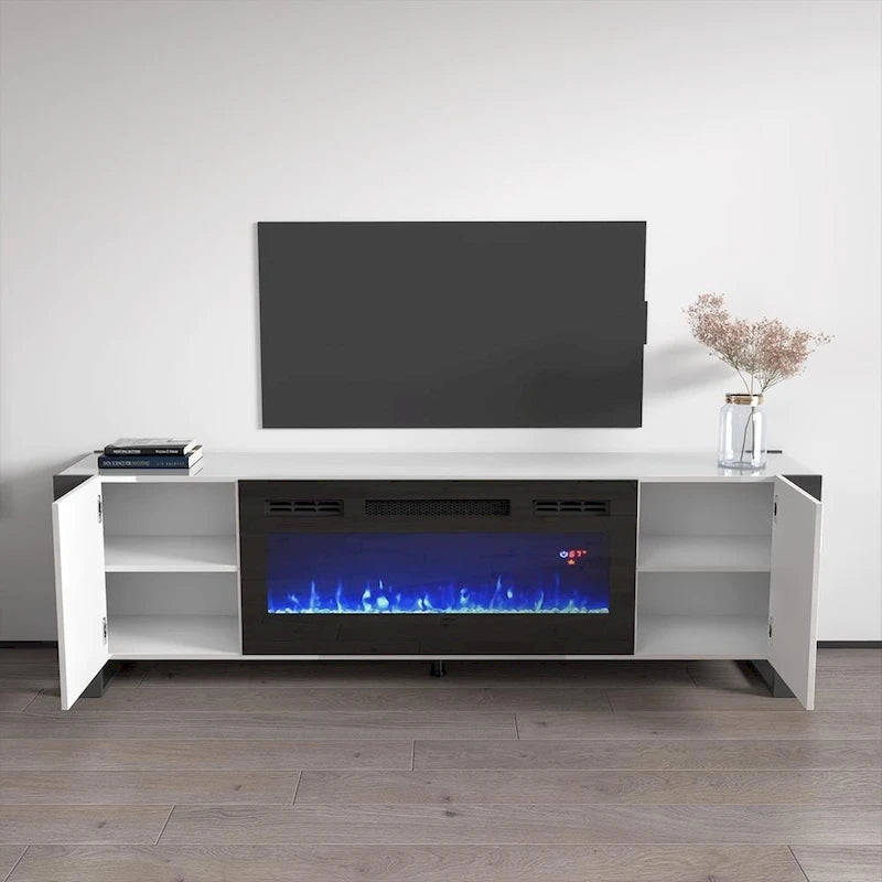 Woody BL-EF Electric Fireplace 77  TV Stand