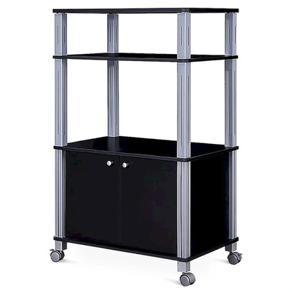 Rolling Kitchen Baker Rack Microwave Oven Stand Utility Shelf w Wheels