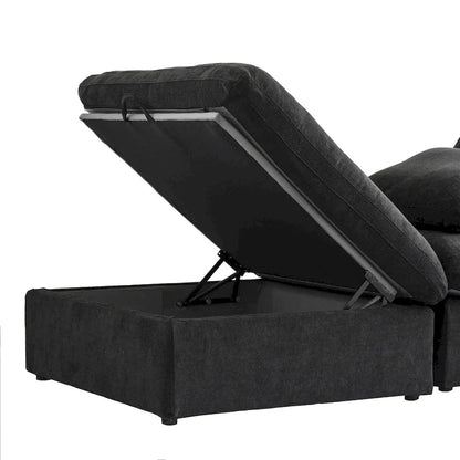 160  Widen Sectional Sofa Down Filled U-Shaped Couch 4 Seater with 2 Ottoman
