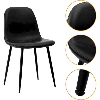 CangLong modern Upholstered Dining Chair in Faux Leather,Set of 4