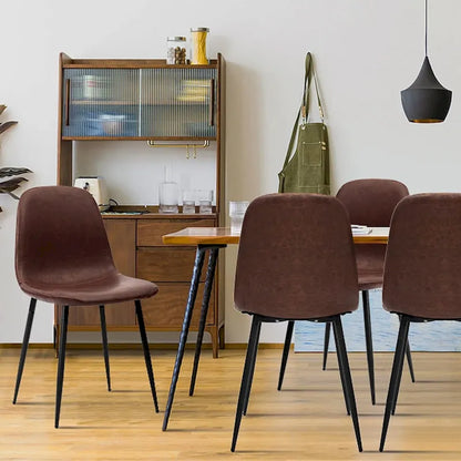 CangLong modern Upholstered Dining Chair in Faux Leather,Set of 4