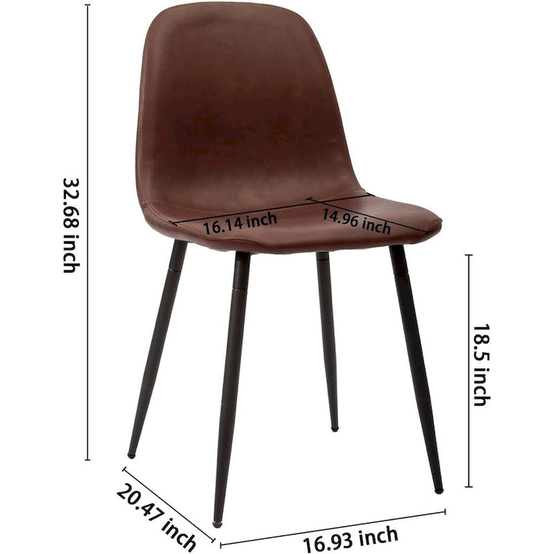 CangLong modern Upholstered Dining Chair in Faux Leather,Set of 4