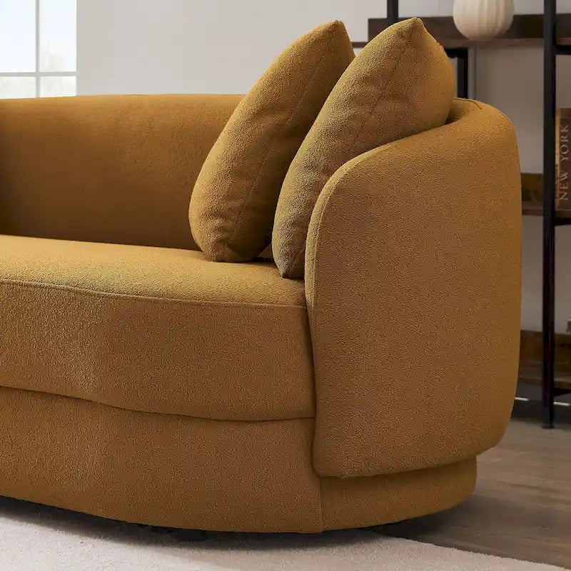 Haas Japandi Style Luxury Modern Boucle Fabric Curved Sofa