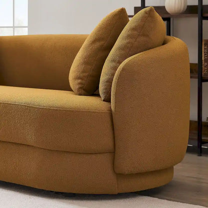 Haas Japandi Style Luxury Modern Boucle Fabric Curved Sofa