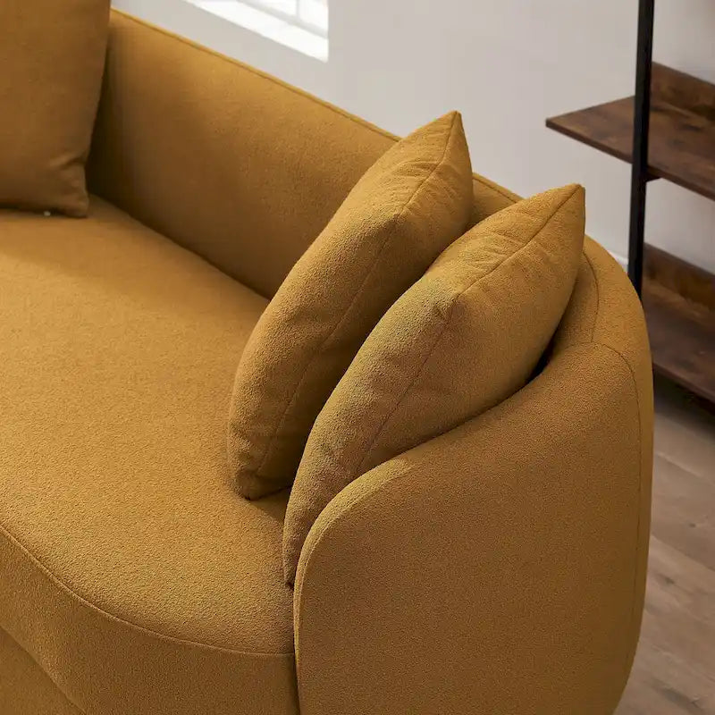 Haas Japandi Style Luxury Modern Boucle Fabric Curved Sofa