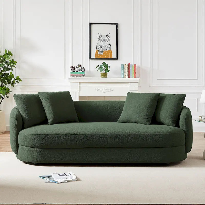 Haas Japandi Style Luxury Modern Boucle Fabric Curved Sofa