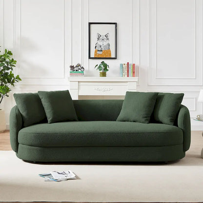 Haas Japandi Style Luxury Modern Boucle Fabric Curved Sofa