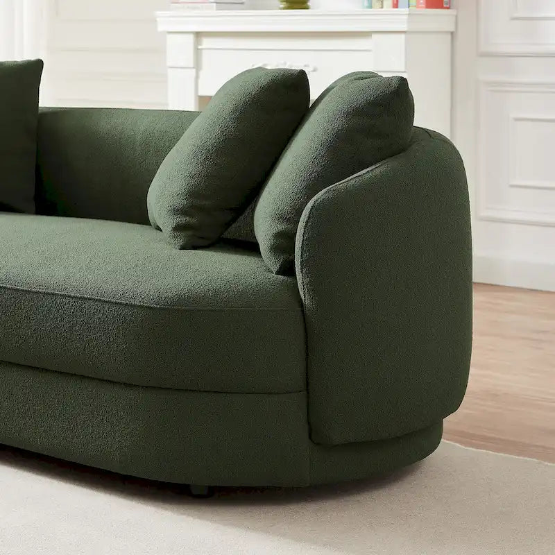 Haas Japandi Style Luxury Modern Boucle Fabric Curved Sofa