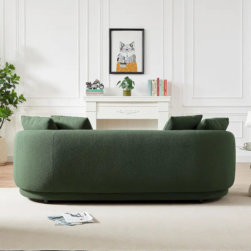 Haas Japandi Style Luxury Modern Boucle Fabric Curved Sofa
