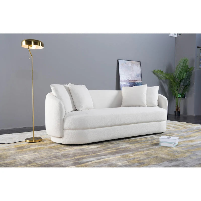 Haas Japandi Style Luxury Modern Boucle Fabric Curved Sofa
