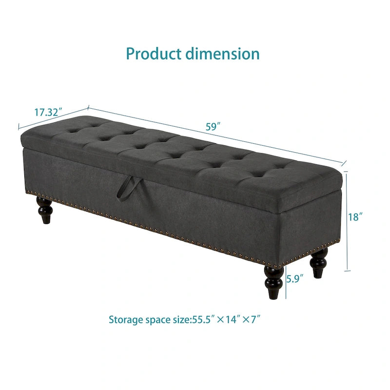 59  Bed Bench with Storage