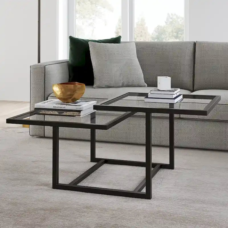 Silver Orchid Solm Two-Tier Blackened Bronze Coffee Table