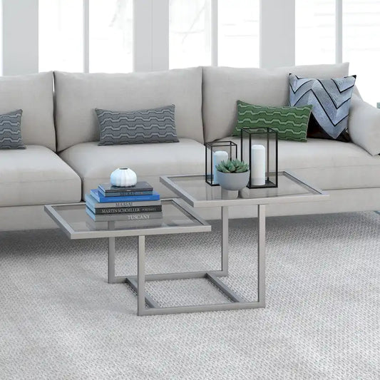 Silver Orchid Solm Two-Tier Blackened Bronze Coffee Table