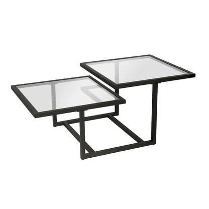 Silver Orchid Solm Two-Tier Blackened Bronze Coffee Table