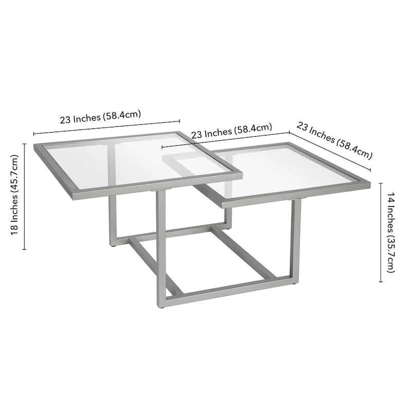 Silver Orchid Solm Two-Tier Blackened Bronze Coffee Table