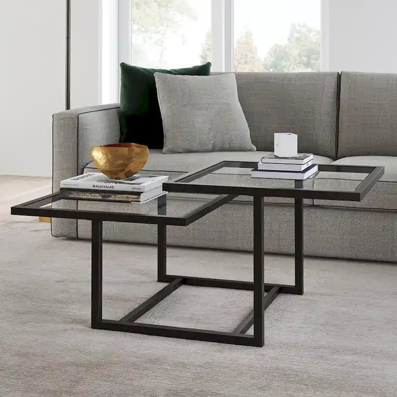 Silver Orchid Solm Two-Tier Blackened Bronze Coffee Table