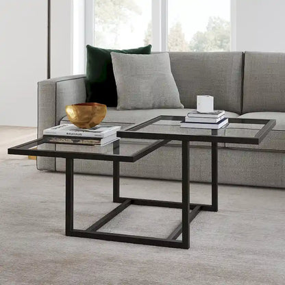 Silver Orchid Solm Two-Tier Blackened Bronze Coffee Table