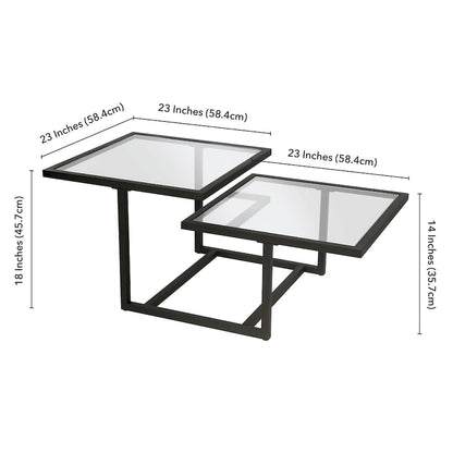Silver Orchid Solm Two-Tier Blackened Bronze Coffee Table