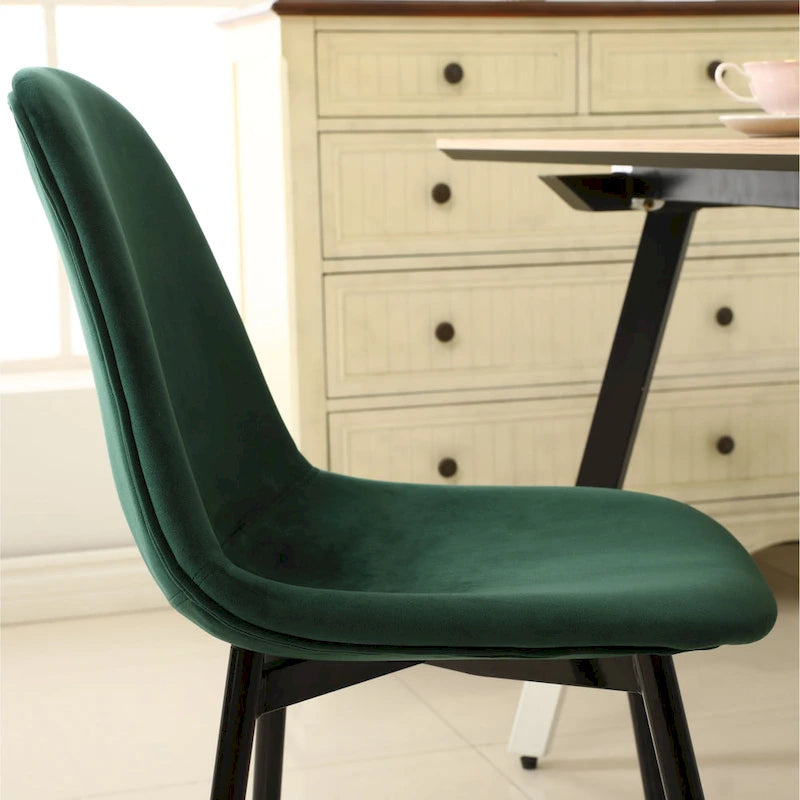 Roundhill Furniture Lassan Contemporary Fabric Upholstered Dining Chairs (Set of 4)