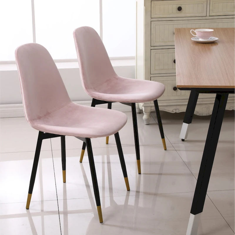Roundhill Furniture Lassan Contemporary Fabric Upholstered Dining Chairs (Set of 4)