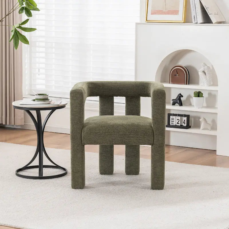 Set of 1 Chic design Barrel shaped Fabric Upholstered Accent Armchair