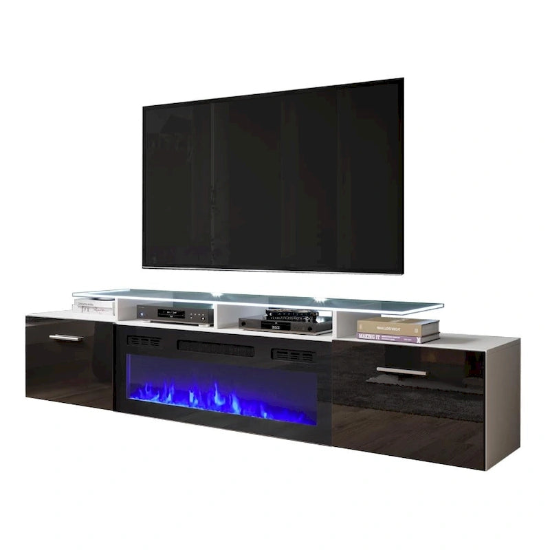 Rova EF Electric Fireplace Modern 75  TV Stand