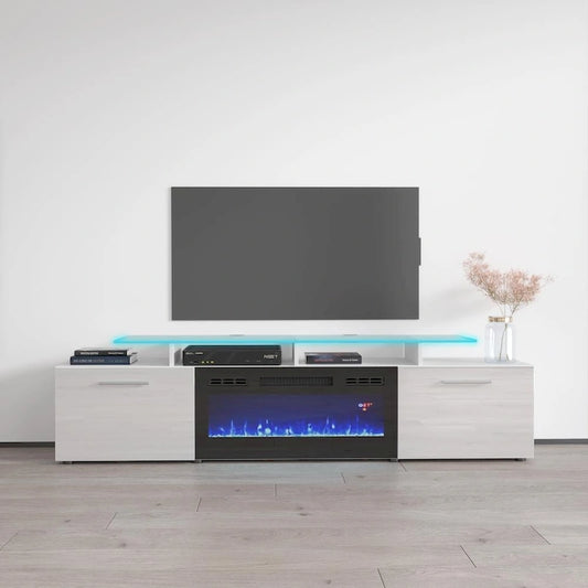 Rova EF Electric Fireplace Modern 75  TV Stand
