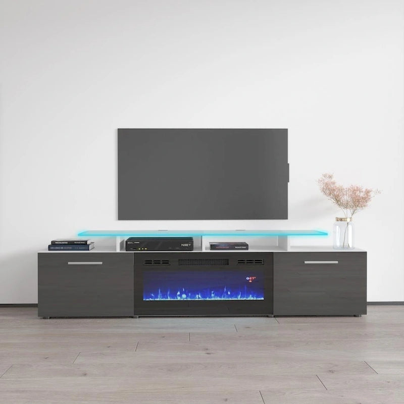 Rova EF Electric Fireplace Modern 75  TV Stand