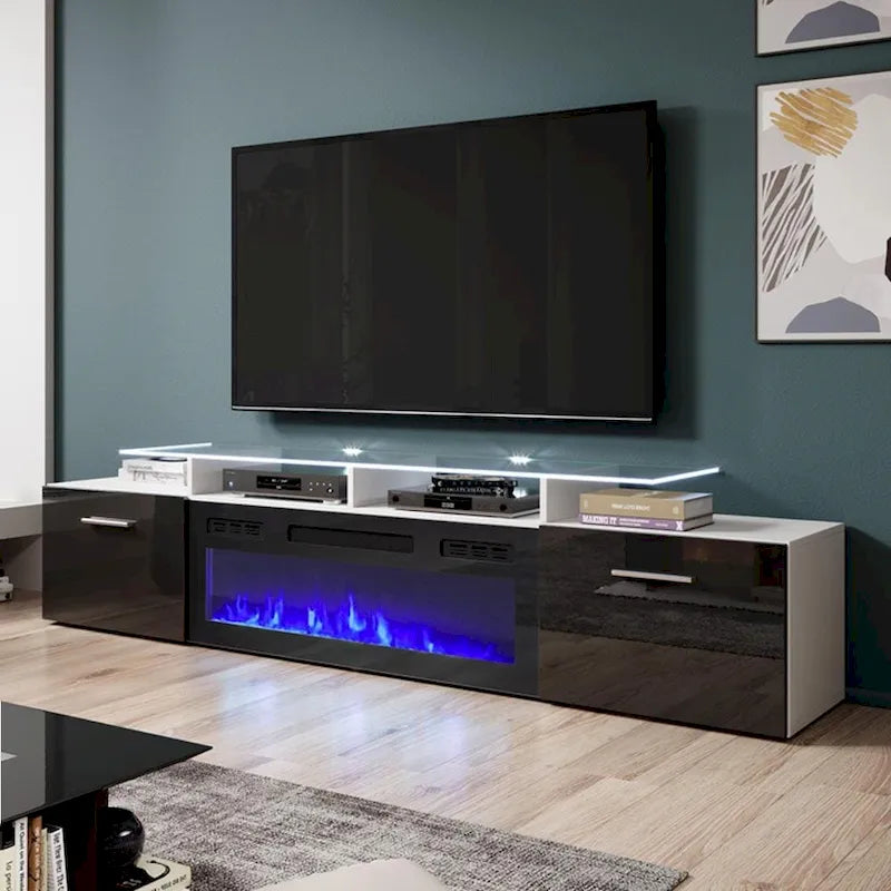 Rova EF Electric Fireplace Modern 75  TV Stand