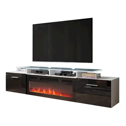 Rova EF Electric Fireplace Modern 75  TV Stand
