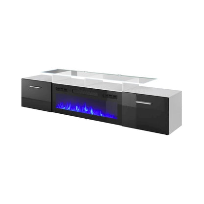 Rova EF Electric Fireplace Modern 75  TV Stand