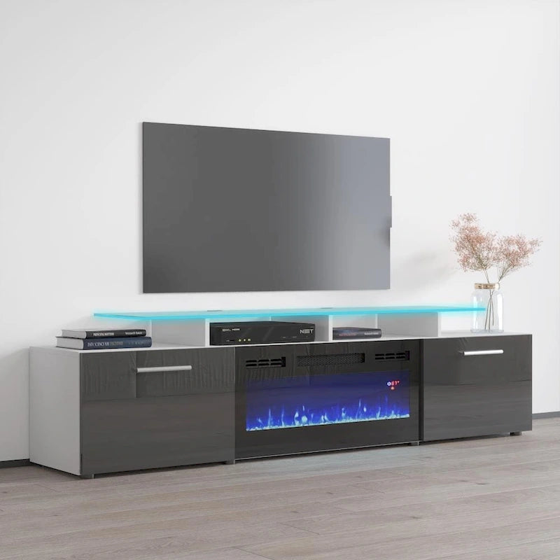 Rova EF Electric Fireplace Modern 75  TV Stand