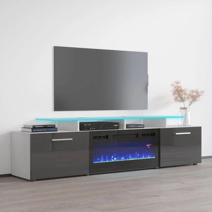 Rova EF Electric Fireplace Modern 75  TV Stand