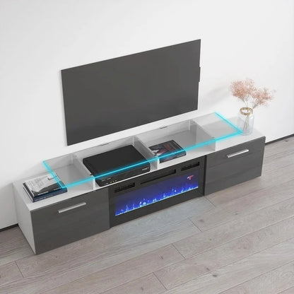 Rova EF Electric Fireplace Modern 75  TV Stand