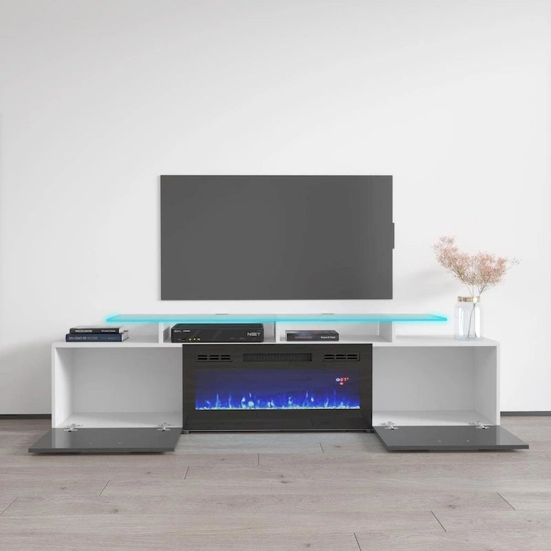Rova EF Electric Fireplace Modern 75  TV Stand