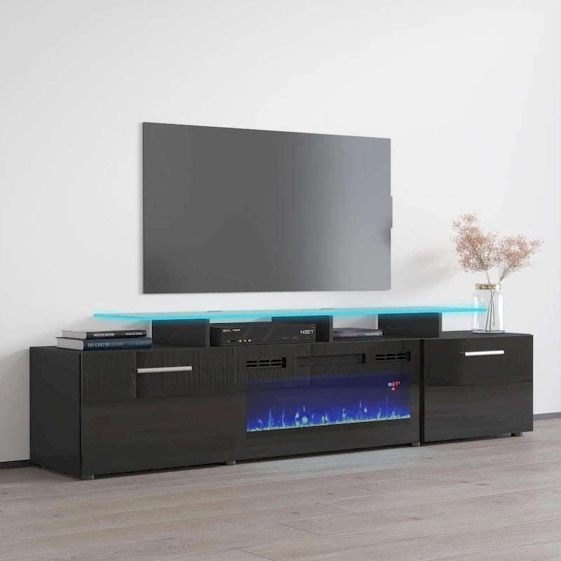 Rova EF Electric Fireplace Modern 75  TV Stand