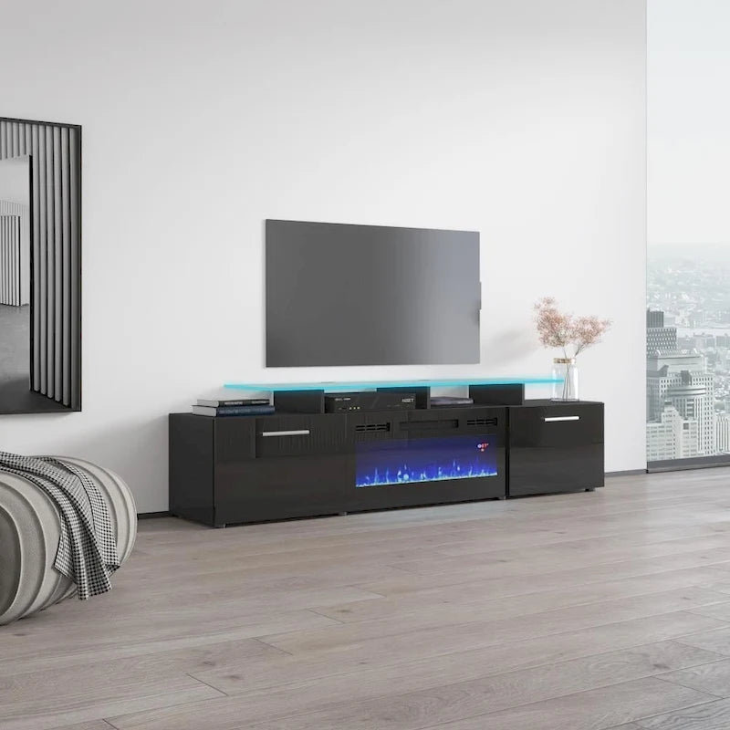 Rova EF Electric Fireplace Modern 75  TV Stand
